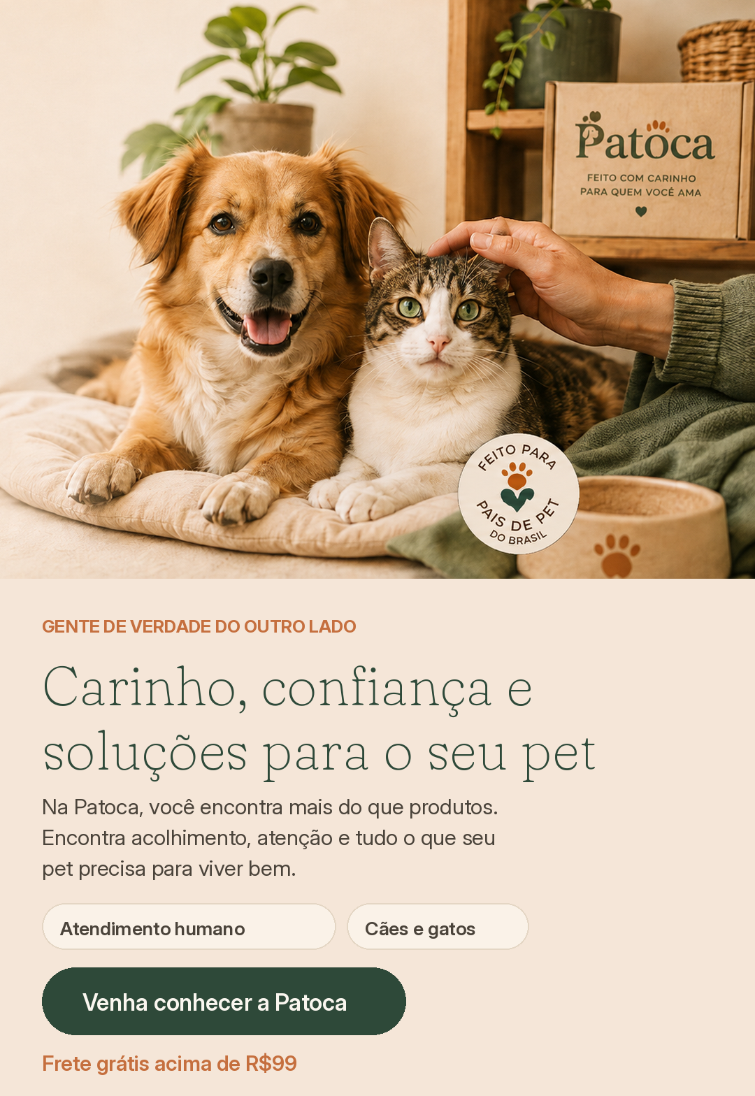 Patoca - carinho, confianca e solucoes para o seu pet. Frete gratis acima de R$99.