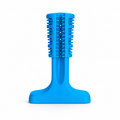 Mordedor escova dental azul para cães com cerdas de silicone e base estável
