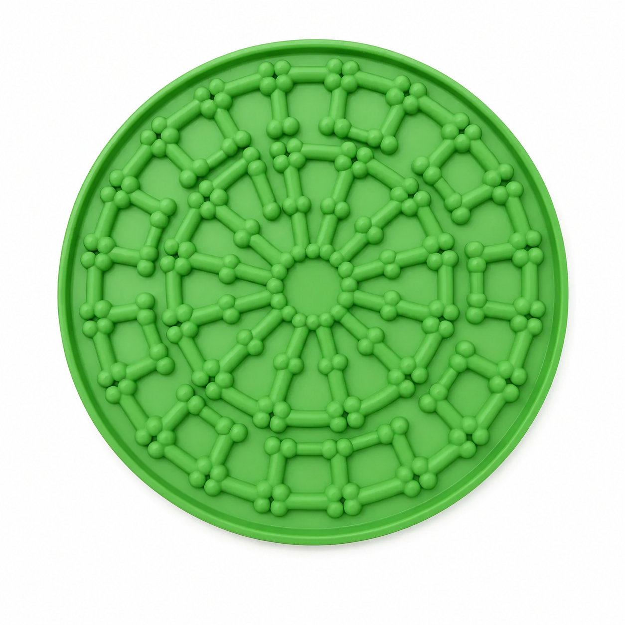 Tapete lambedor de silicone verde para cães e gatos visto de cima